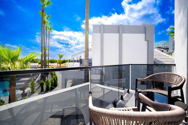 Two Bedroom Family Room with Private Balcony, Mountain & Sea View